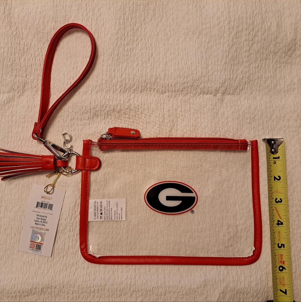 Georgia Bulldogs wristlet (clear)